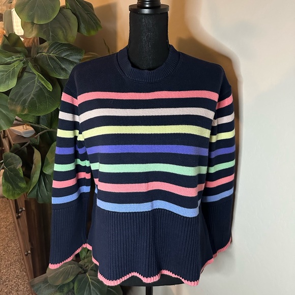 GAP Navy Multicolor Striped Sweater - Picture 1 of 9